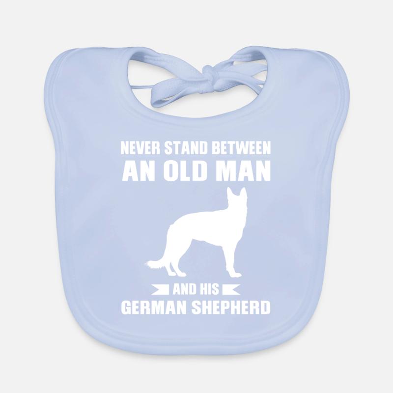 German Shepherd Old Man German Organic Baby Bibs