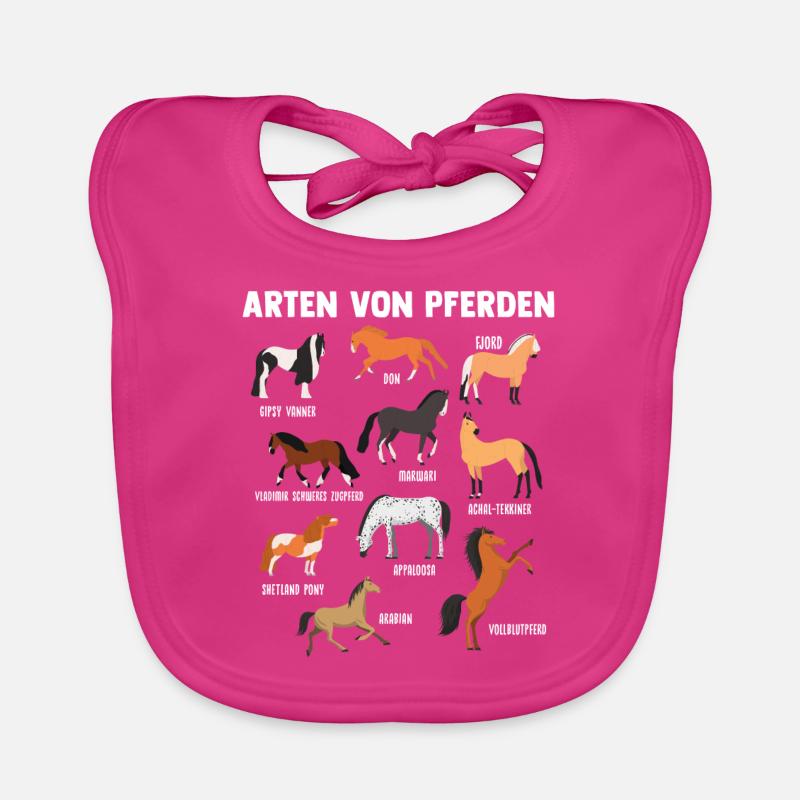 Pferd Pferde Pferderassen Geschenk Baby Bio-Lätzchen