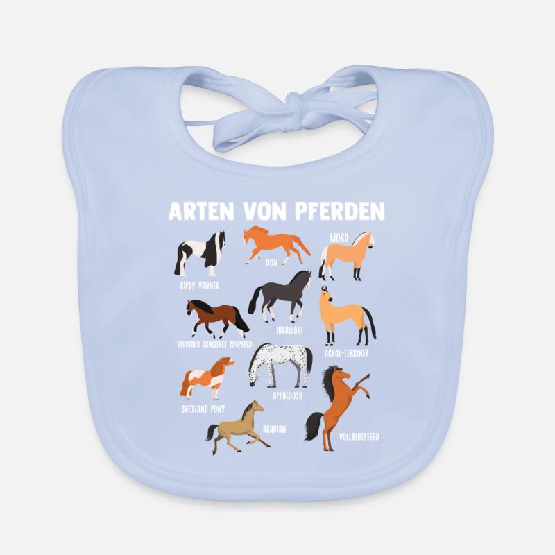 Pferd Pferde Pferderassen Geschenk Baby Bio-Lätzchen