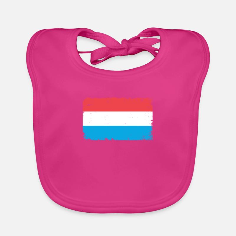 Luxembourg Herzschlag Flagge Vintage Luxembourg Bavoir bio Bébé