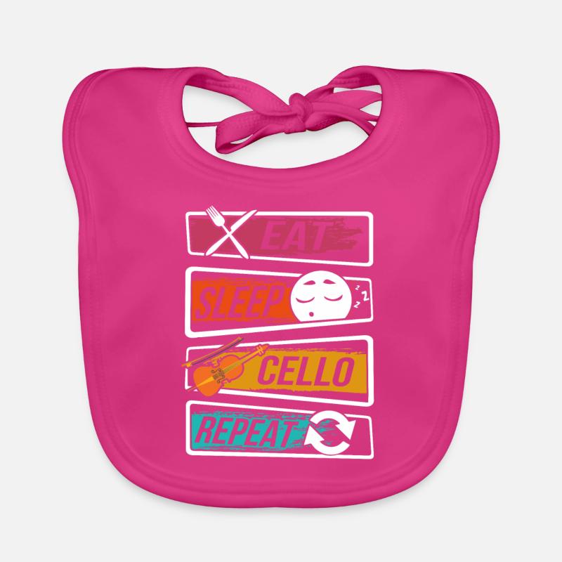 Cello - Eat Sleep Cello Repeat Bavoir bio Bébé