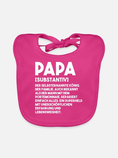 Papa Definition Vater Geschenk - Baby Bio-Lätzchen - Fuchsia