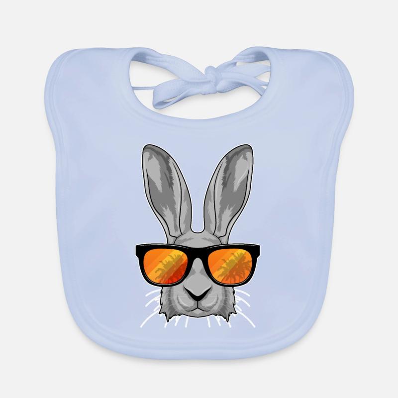 Lapin avec lunettes de soleil Bavoir bio Bébé