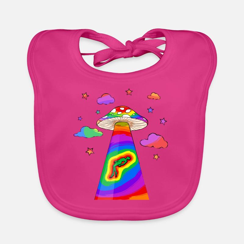 Kidcore Esthétique Alien OVNI Kidnapping Champignon Bavoir bio Bébé