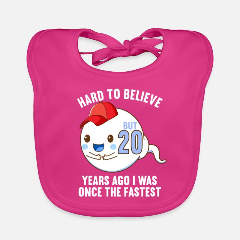 Il y a 20 ans 20 ans plus rapide 20e anniversaire - Bavoir bio Bébé - fuchsia