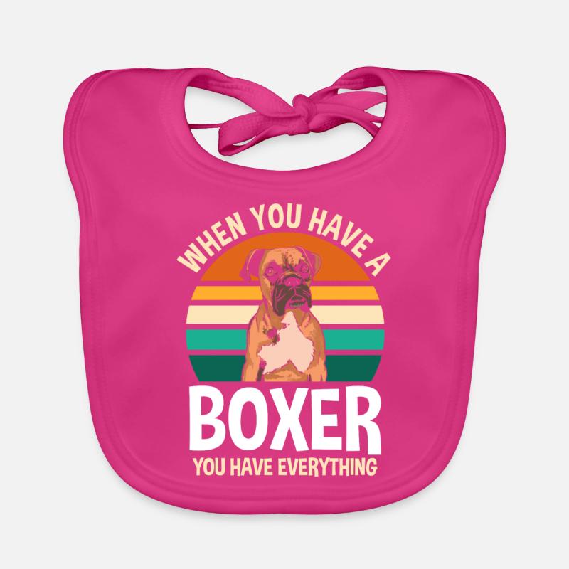 Boxer Boxer Geschenk Baby Bio-Lätzchen