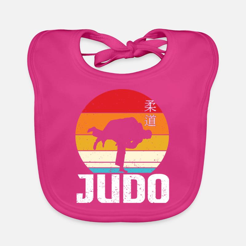 Idée cadeau Judo - Bavoir bio Bébé - fuchsia