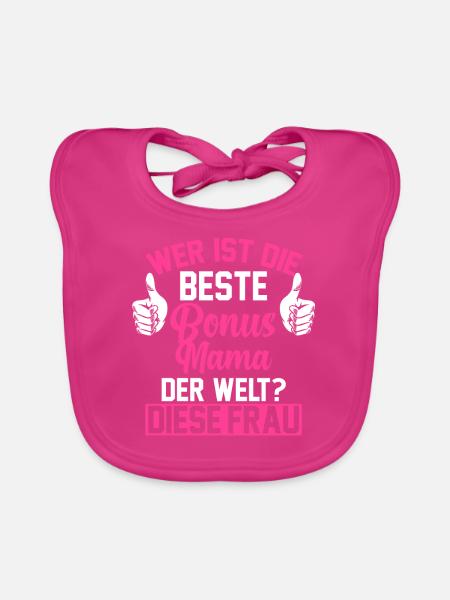 Bonus Mama Stiefmutter Stiefmama Geschenk - Baby Bio-Lätzchen - Fuchsia