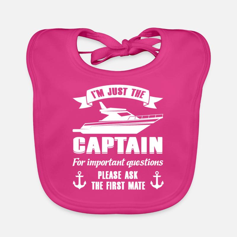 Boot Boote Kapitän Geschenk - Baby Bio-Lätzchen - Fuchsia