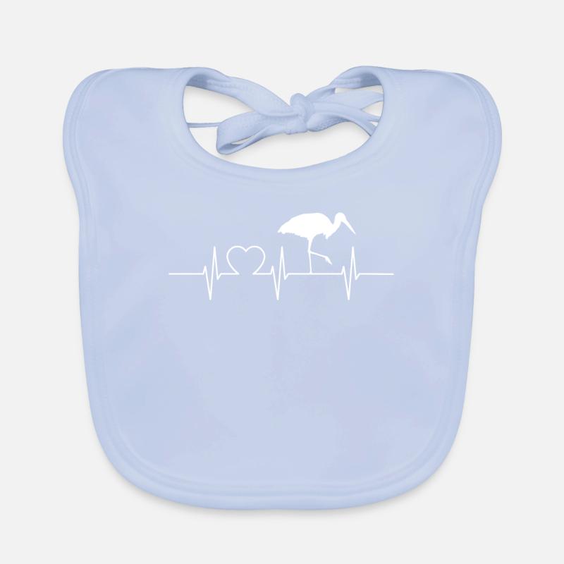 Storks Storks Heartbeat ECG Heartbeat Stork Organic Baby Bibs