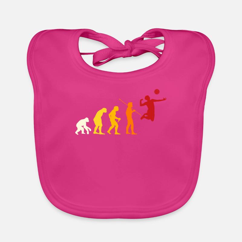 Volleyball Evolution Design - Baby Bio-Lätzchen - Fuchsia