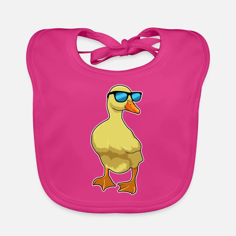 Duck with sunglasses Organic Baby Bibs
