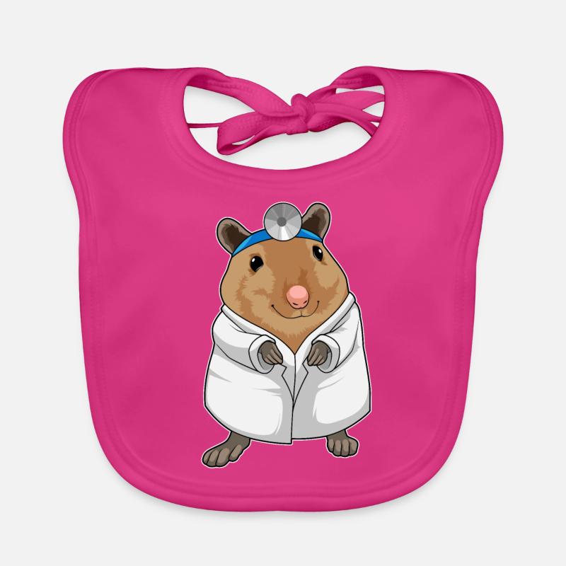 Rat as a doctor with a doctor's coat Organic Baby Bibs