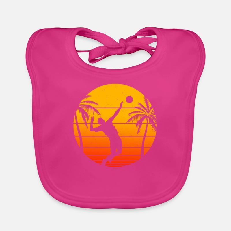 Beach-volley - Bavoir bio Bébé - fuchsia