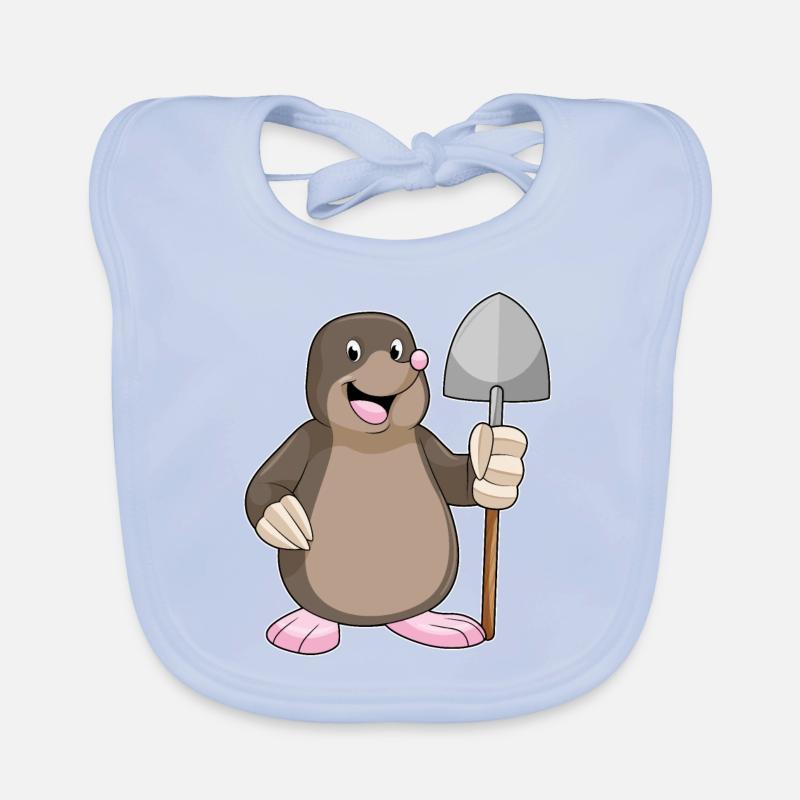 Mole with shovel Organic Baby Bibs