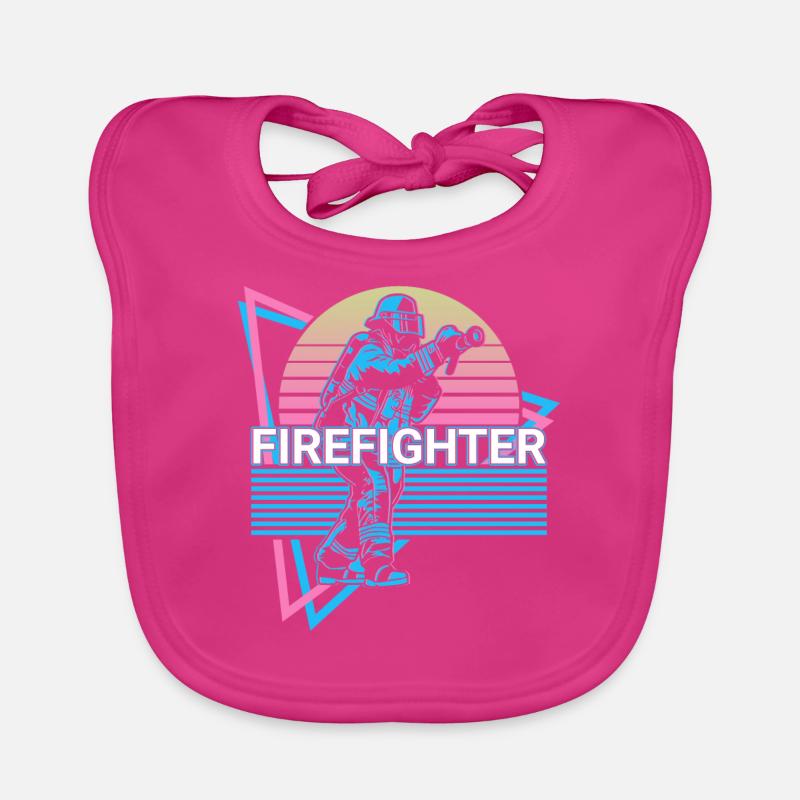 Firefighter Retro Gift Organic Baby Bibs