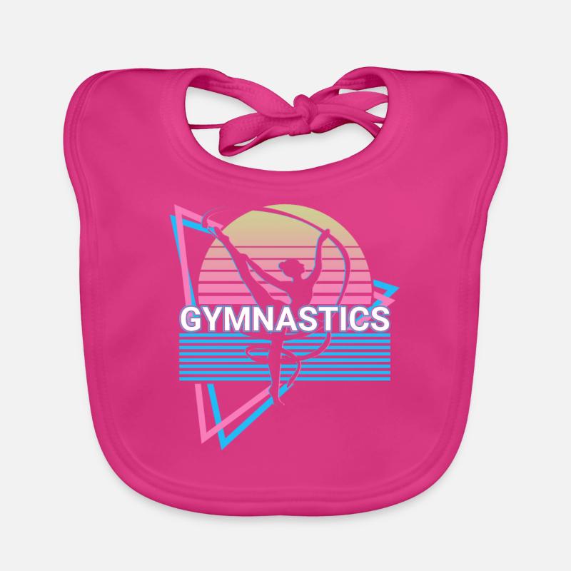 Gymnastics Retro Gift Organic Baby Bibs