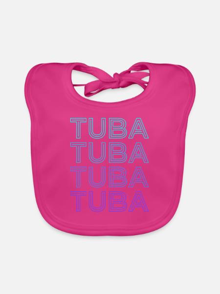 Tuba Retro - Baby Bio-Lätzchen - Fuchsia