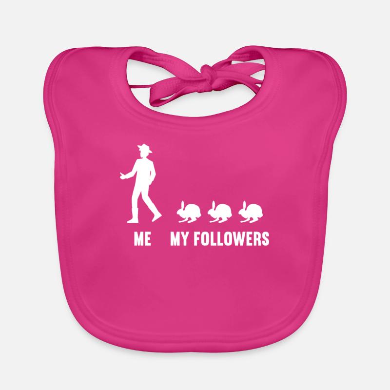 Moi et mes adeptes lapin lapin lapins - Bavoir bio Bébé - fuchsia