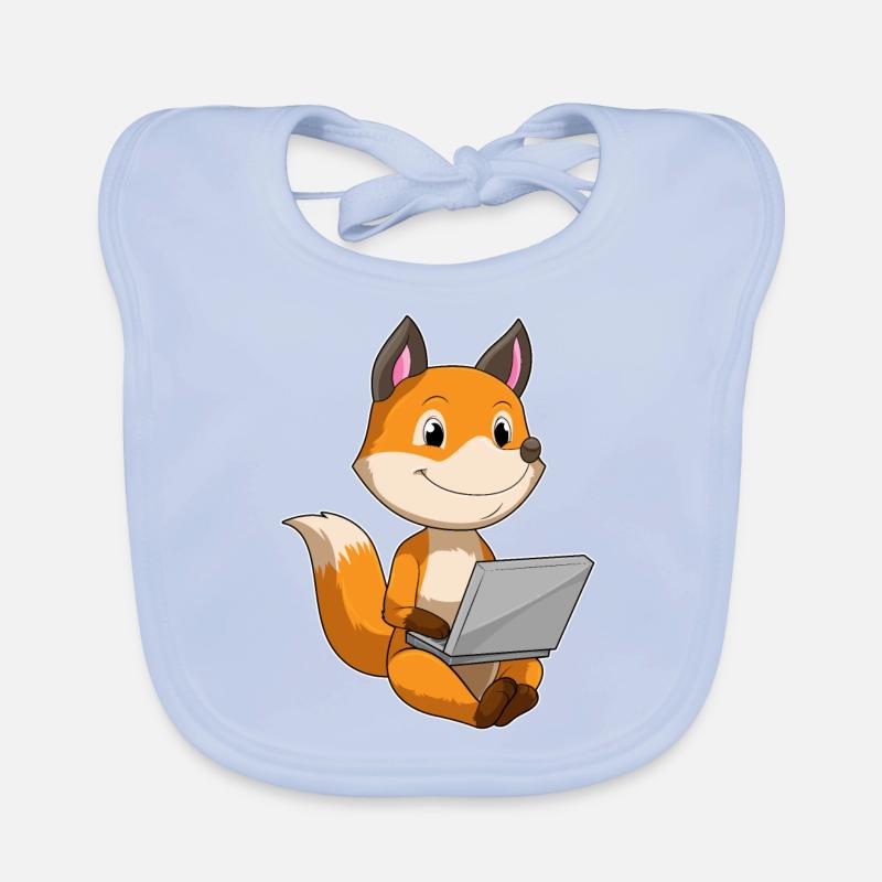 Fuchs avec ordinateur portable Bavoir bio Bébé
