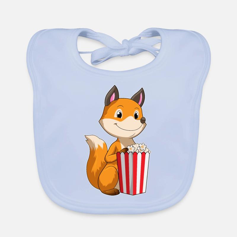 Fuchs mit Popcorn Baby Bio-Lätzchen