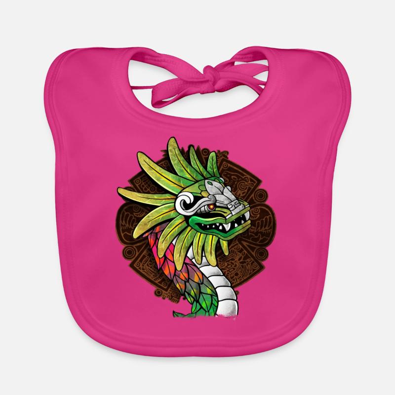 Quetzalcoatl Aztecs Feathered Snake Maya Inca Organic Baby Bibs