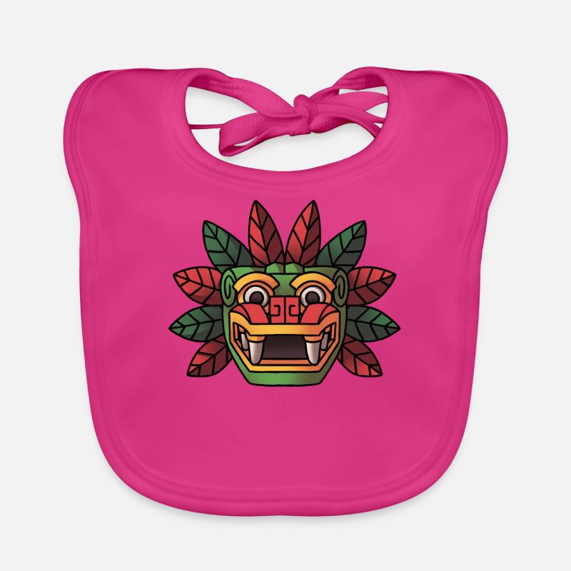 Quetzalcoatl Aztecs Feathered Snake Maya Inca Organic Baby Bibs