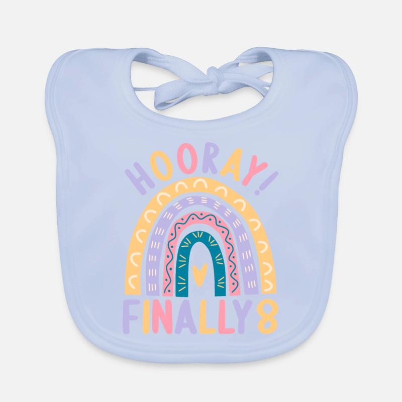 8 years Rainbow Rainbow 8th birthday Organic Baby Bibs