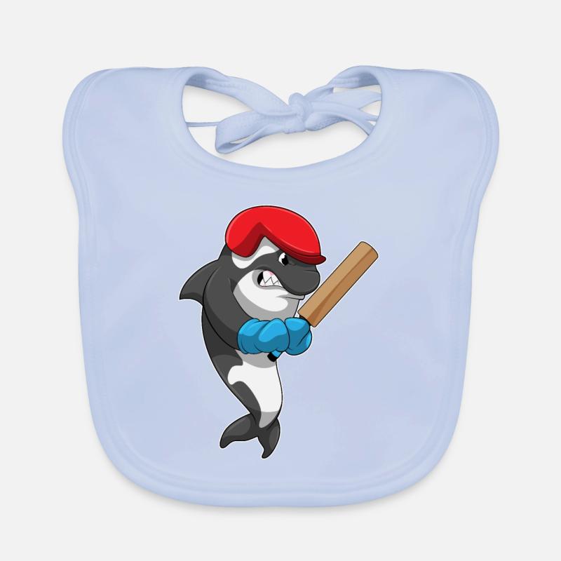 Grillon épaulard avec batte de cricket Bavoir bio Bébé