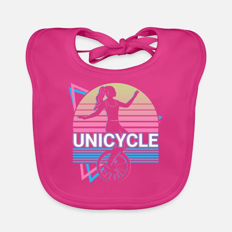 Einrad Einradfahren Einradfahrer Retro Geschenk Baby Bio-Lätzchen