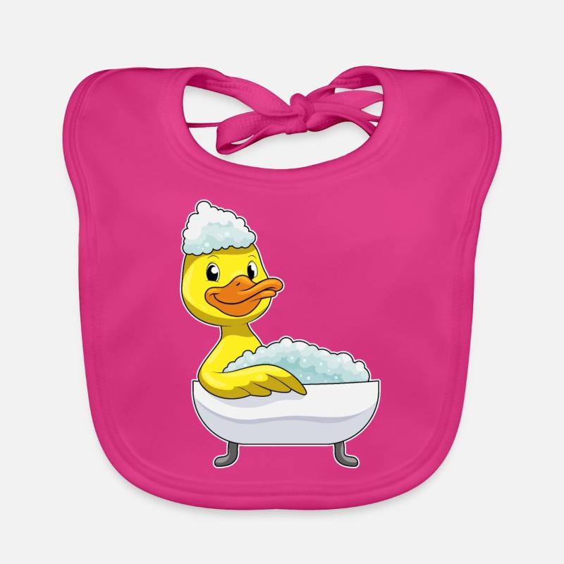 Duck bathing with bathtub & foam Organic Baby Bibs