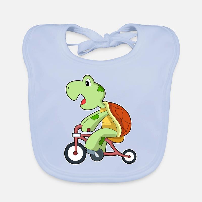 Tortue avec vélo Bavoir bio Bébé