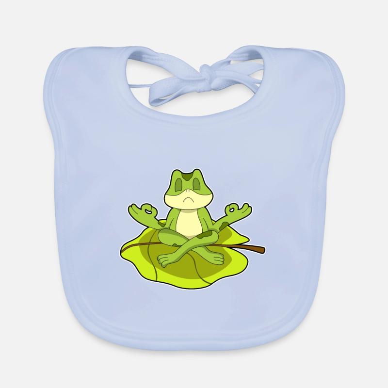 Frog meditating Organic Baby Bibs