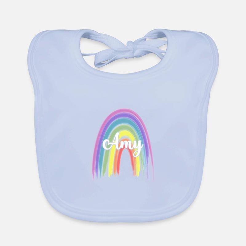 ADALYN Rainbow Cursive Organic Baby Bibs