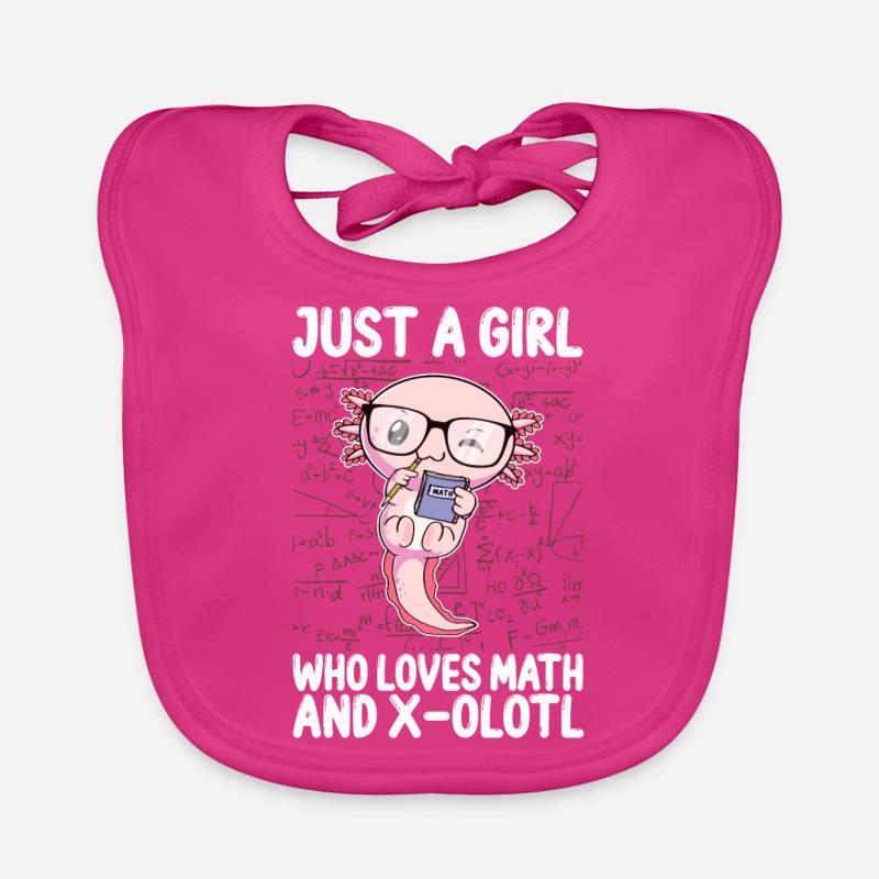 Funny Math Kawaii Axolotl Gift Organic Baby Bibs