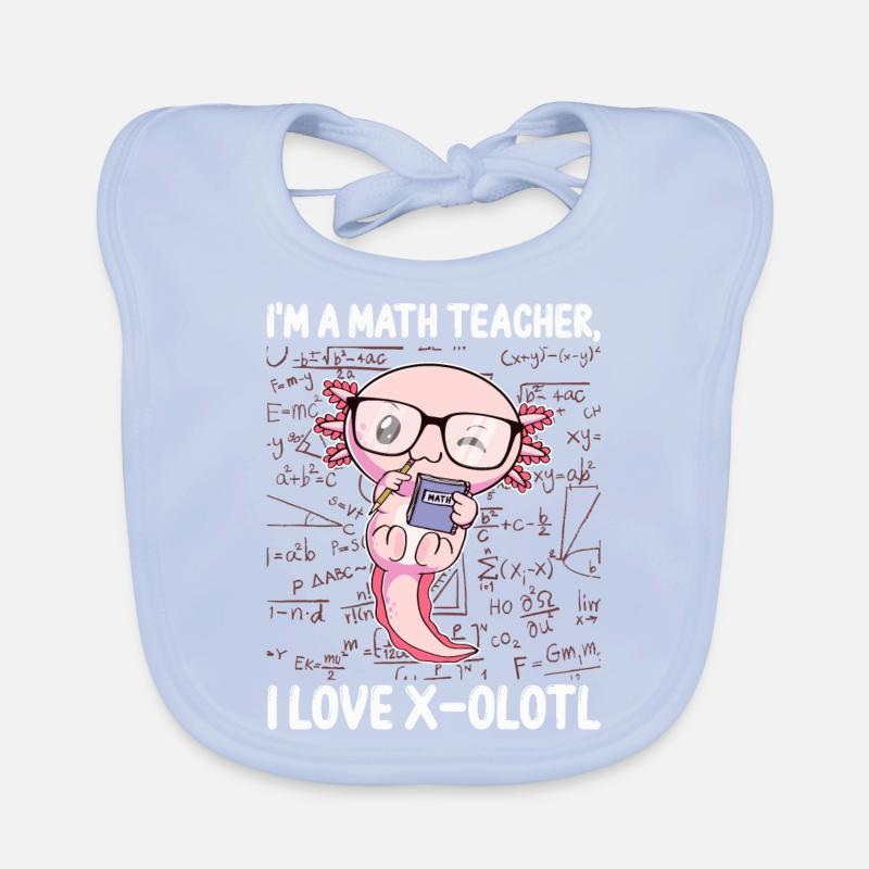 Funny Math Kawaii Axolotl Gift Organic Baby Bibs