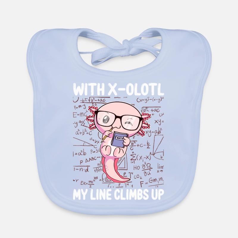 Funny Math Kawaii Axolotl Gift Organic Baby Bibs