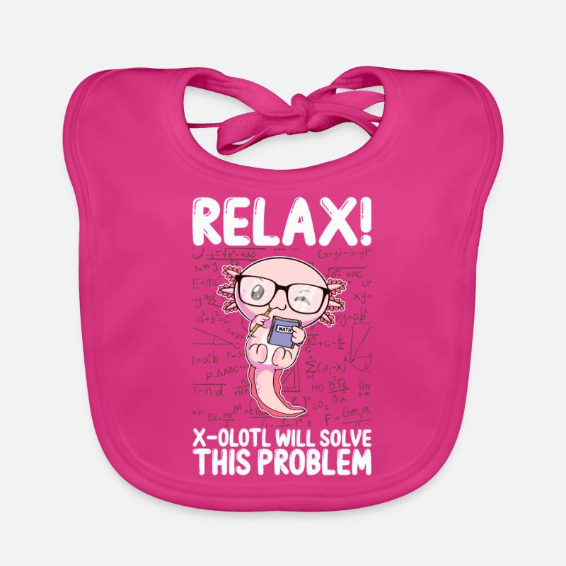 Funny Math Kawaii Axolotl Gift Organic Baby Bibs