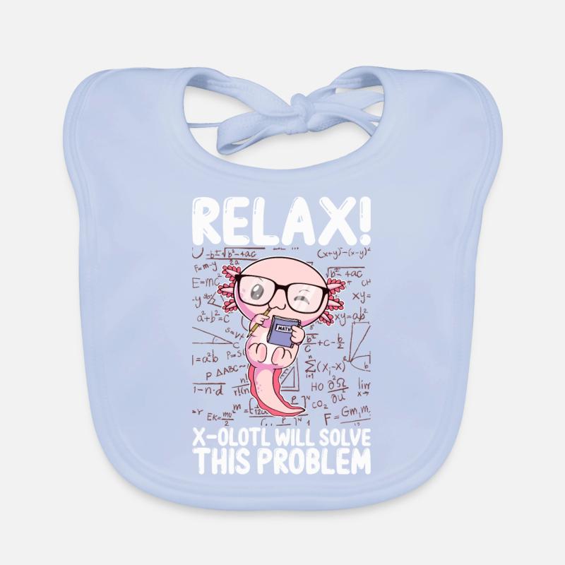 Funny Math Kawaii Axolotl Gift Organic Baby Bibs