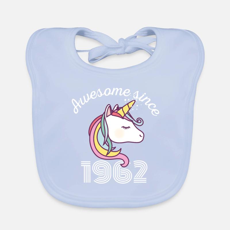 Funny Birthday Awesome Since 1962 Organic Baby Bibs