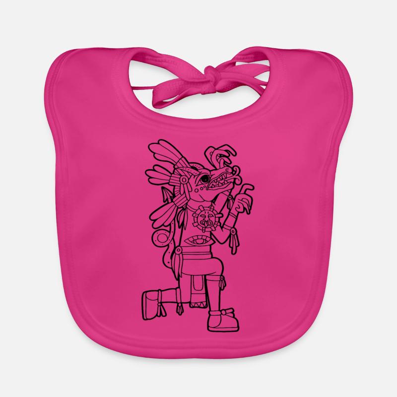 Xolotl Aztèque Dieu Nahuatl Maya Inca Toltèques - Bavoir bio Bébé - fuchsia