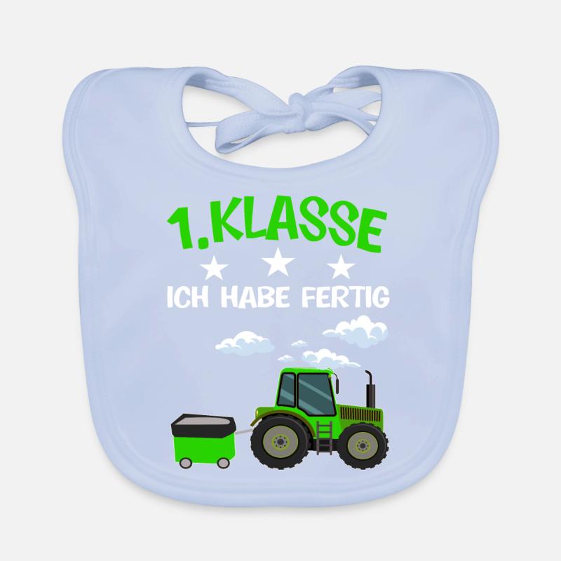 1.Klasse Traktor Erstklässler Geschenk Baby Bio-Lätzchen