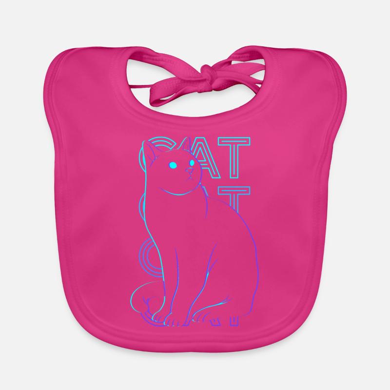 Cadeau rétro chat Bavoir bio Bébé
