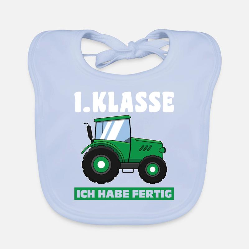 1.Klasse Traktor Schulanfänger Geschenk Baby Bio-Lätzchen