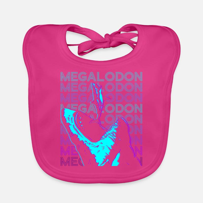 Megalodon Shark Retro Organic Baby Bibs
