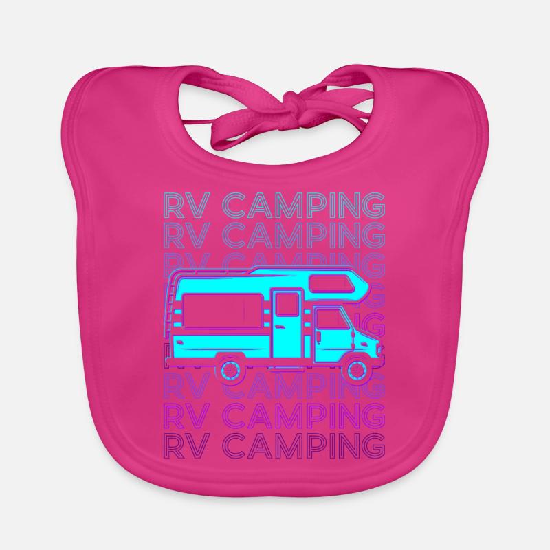 Camping Camping Camping Rétro Bavoir bio Bébé