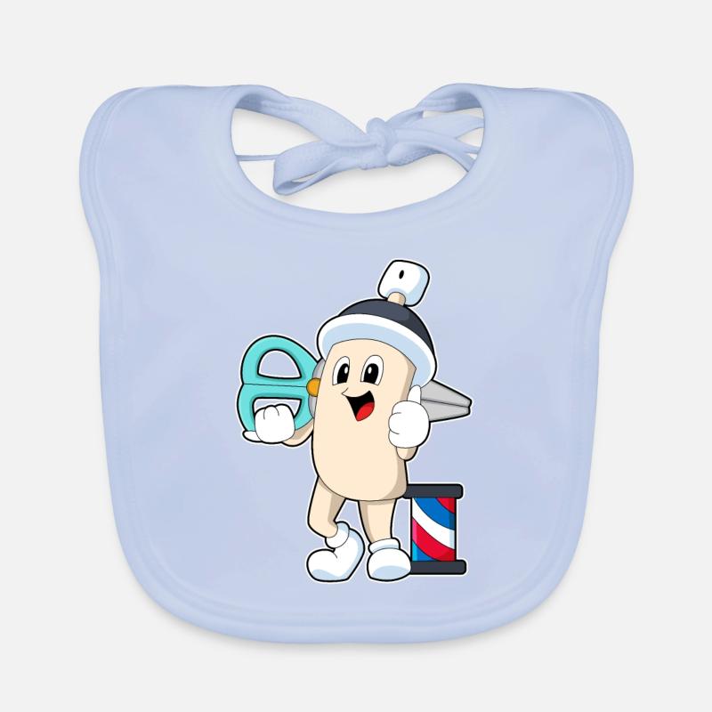 Laque de coiffure comme coiffeur avec des ciseaux Bavoir bio Bébé