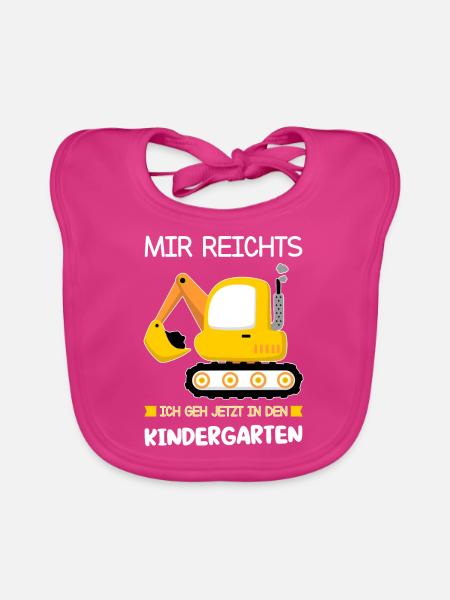 Kindergarten Bagger Kindergartenkind Geschenk - Baby Bio-Lätzchen - Fuchsia