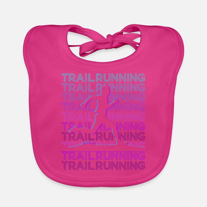 Trail Running Trail Runner Rétro - Bavoir bio Bébé - fuchsia