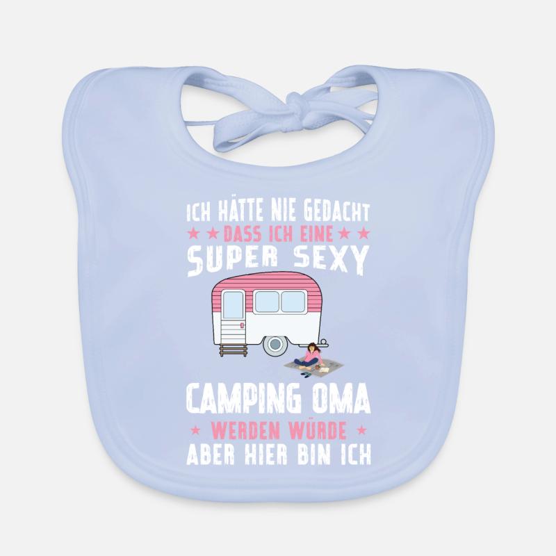 Campen Oma camper Wanderung Geschenk Baby Bio-Lätzchen